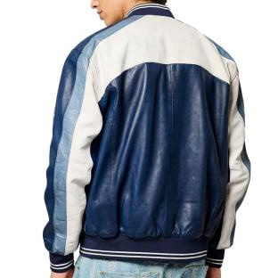 Veste en Cuir Bleu Homme Kaporal Last vue 2