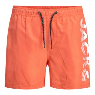 Short de Bain Orange Garçon Jack & Jones Double Logo pas cher