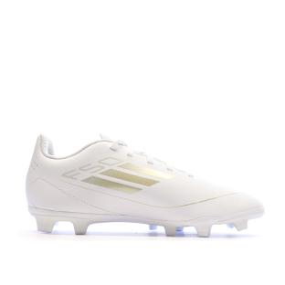 Chaussures de football Blanches/Dorés Garçon Adidas Club Fxg vue 0