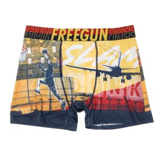 Boxer Rouge/Jaune à Imprimés Homme Freegun BAS pas cher