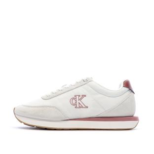 Baskets Blanc/Rouge Femme Calvin Klein Jeans Retro pas cher