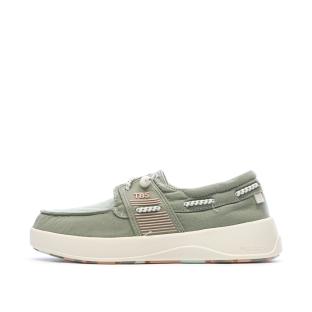 Zapatos náuticos verdes para mujer TBS de lona de algodón color arcilla ver 0