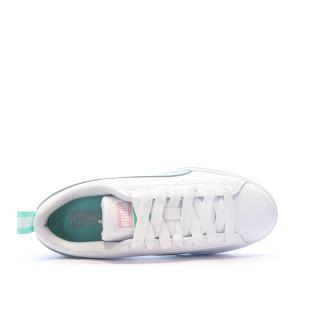 Baskets Blanches/Turquoise/Roses Fille Puma Mayze vue 4