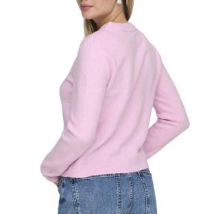 Pull Rose Femme Only Half Button vue 0