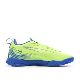 Chaussures de futsal Jaune Fluo/Bleu Garçon Puma Ultra 5 Play vue 2