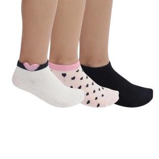 x3 Paires de Chaussettes Noir/Rose Fille Dim D0C14 pas cher