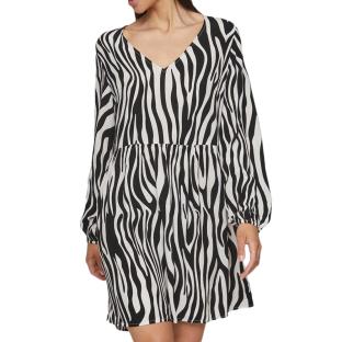 Robe Noire/Blanche à Motifs Femme Vila Vifini pas cher