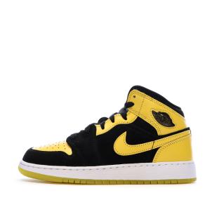 Air Force 1 Baskets Noires/Jaunes Garçon Nike pas cher