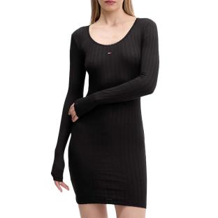 Robe Noir Femme Tommy Hilfiger Tjw Irregular Rib vue 0