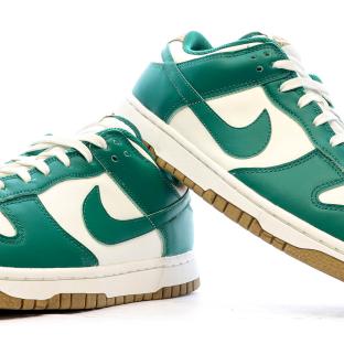 Baskets Blanche/Verte Femme Nike Dunk vue 7