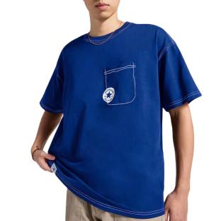 T-Shirt Bleu Homme Converse Sketch vue 0