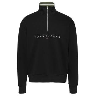 Sweat 1/4 Zip Noir Homme Tommy Hilfiger Linear pas cher