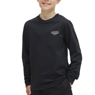 T-Shirt Manches Longues Noir Garçon Jack & Jones Makoto pas cher