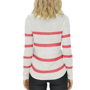 Pull à Rayures Ecru/Corail Femme Only Geena Xo vue 2
