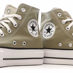 Baskets Kaki Femme Converse Chuck Taylor All Star Lift A07571C vue 7