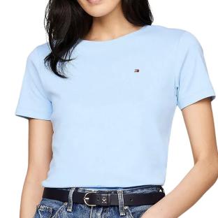 T-shirt Bleu Femme Tommy Hilfiger Slim Cody C-nk Ss pas cher