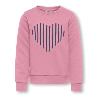 Sweat Rose Fille Kids ONLY Koglina Heart pas cher
