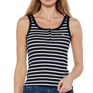 Débardeur à rayures Marine Femme Tommy Hilfiger Tjw Slim Button Tank pas cher