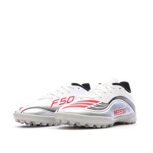 Weiße Adidas F50 Messi League TF Fußballschuhe für Kinder Ansicht 0