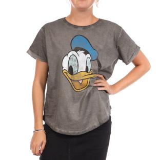 T-Shirt Gris Femme Disney Donald Duck Face vue 0