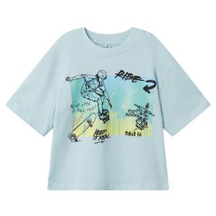 T-shirt Bleu Garçon Name it Jopo pas cher