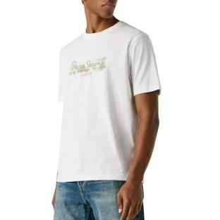 T-Shirt Blanc/Kaki Homme Pepe jeans Pjl M Nd vue 0