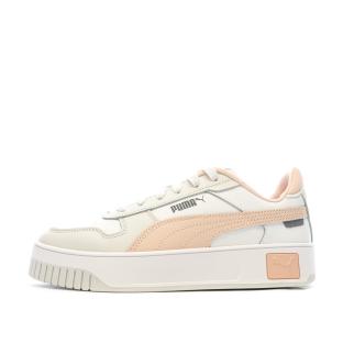 Baskets Blanches/Rose Femme Puma Carina pas cher