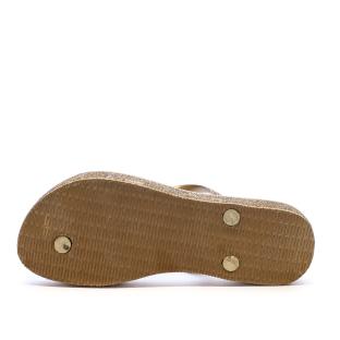 Tongs Marron/Doré Femme Havaianas Slim Platform Sparkle vue 0
