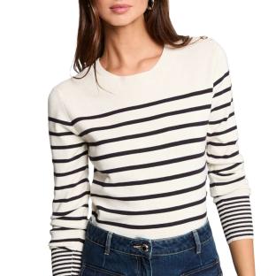 Pull Beige/Marine Femme Morgan Jauge pas cher