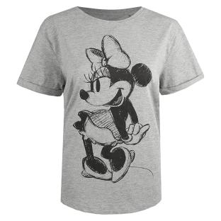 T-Shirt Gris Femme Disney Minnie Sketch vue 0