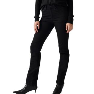 Jean 724 Noir Femme Levi's High Rise Straight pas cher
