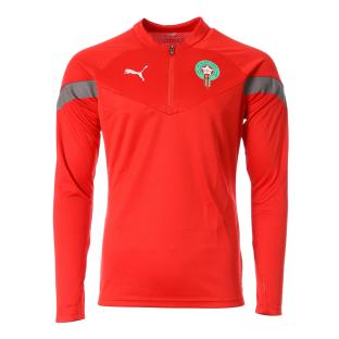 Maroc Sweat 1/2 zip Rouge Homme Puma 2023 pas cher