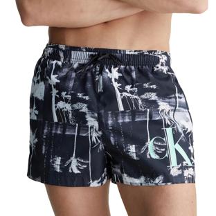 Short de bain Noir Homme Calvin Klein Jeans Drawstring KM0KM00968 pas cher