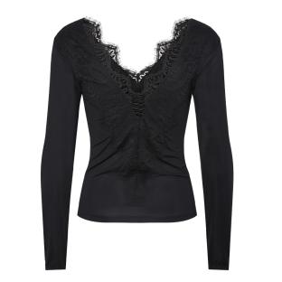 T-Shirt Noir Femme Pieces Pcilu vue 3