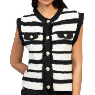 Gilet Noir/Blanc Femme An'ge Romy vue 0