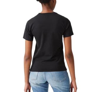 T-shirt Noir Femme Converse 4800 vue 2