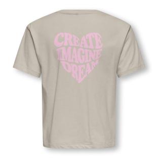 T-Shirt Beige Fille Kids ONLY Sille Amor Life vue 0