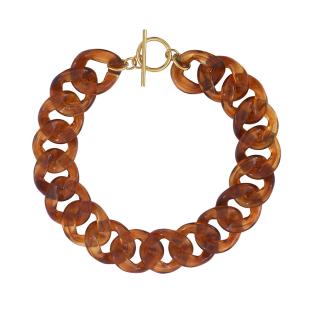 Collier chaîne en résine Marron Femme Clio Blue Lena vue 0