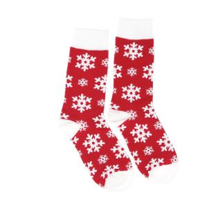 Chaussettes Blanc/Rouge Mixte Stella Green Flocons pas cher
