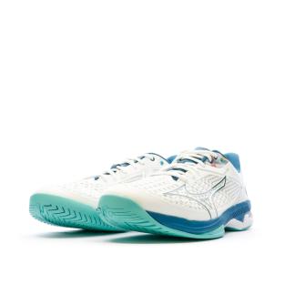 Chaussures de Tennis Blanches/Bleu Homme Mizuno Wave Exceed vue 6
