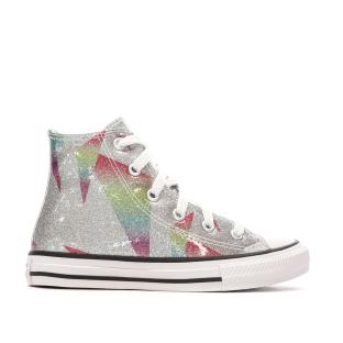 Baskets Grises à paillettes Fille Converse All Star Glitter vue 2