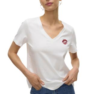 T-Shirt Blanc Femme Vero Moda Feyola pas cher