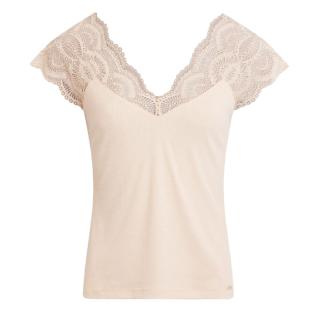 T-Shirt Beige Femme Morgan Dentelle vue 3
