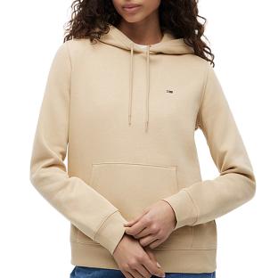 Beiges Kapuzensweatshirt für Damen von Tommy Hilfiger mit Flaggenmotiv Ansicht 0