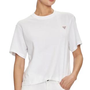 T-Shirt Blanc Femme Guess Boxy vue 0