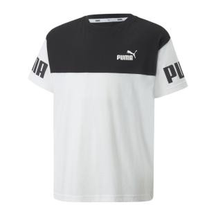 T-shirt Blanc/Noir Garçon Puma Power Colorblock pas cher