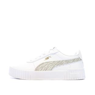 Baskets Blanc/Beige Femme Puma Carina 2.0 Zebra pas cher