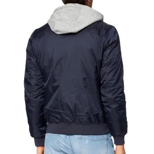 Bomber Bleu Homme Schott Bombers Capuche Amovible En Jersey Schott OREGON-KAK vue 2