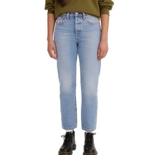 Jean 501 Bleu Femme Levi's Original Cropped pas cher