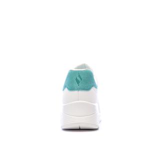 Baskets Blanc/Turquoise Femme Skechers Uno vue 3